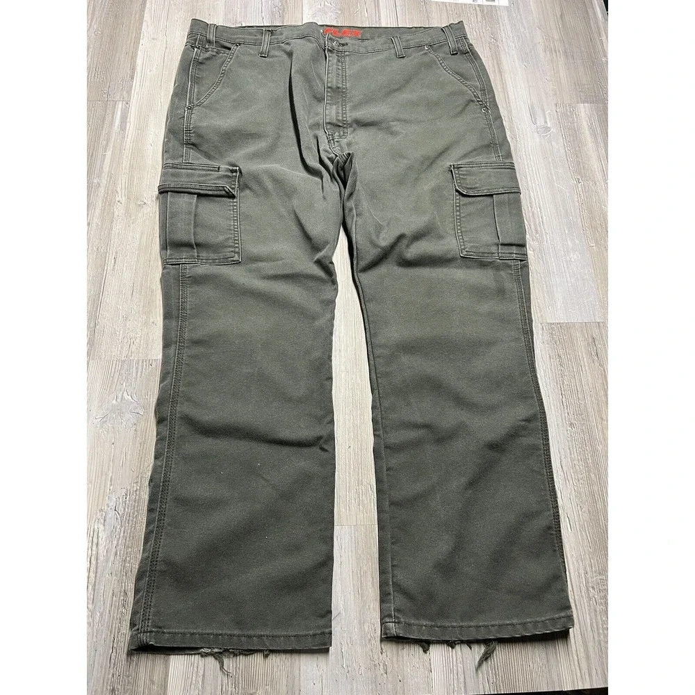 Faded Distressed Black Cargo Pants Baggy Goth Skater Workwear Dickies Flex 42x30